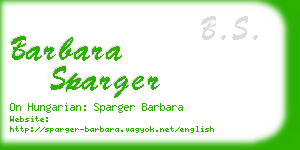 barbara sparger business card